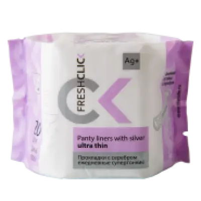 Absorbante cu ioni de argint, zilnice, ultra subțiri Fresh Click, 20 buc