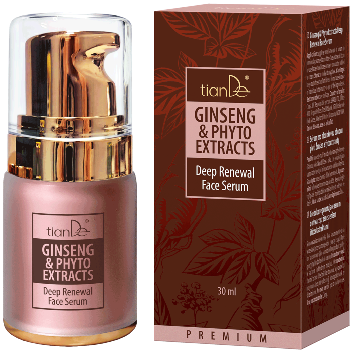 Ser de față pentru reînnoire profundă cu ginseng și fitoextracte, 30 ml