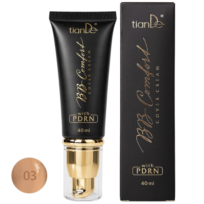 BB-cremă cu PDRN „Acoperire eficientă”, ton 03, Scorțișoară, 40 ml